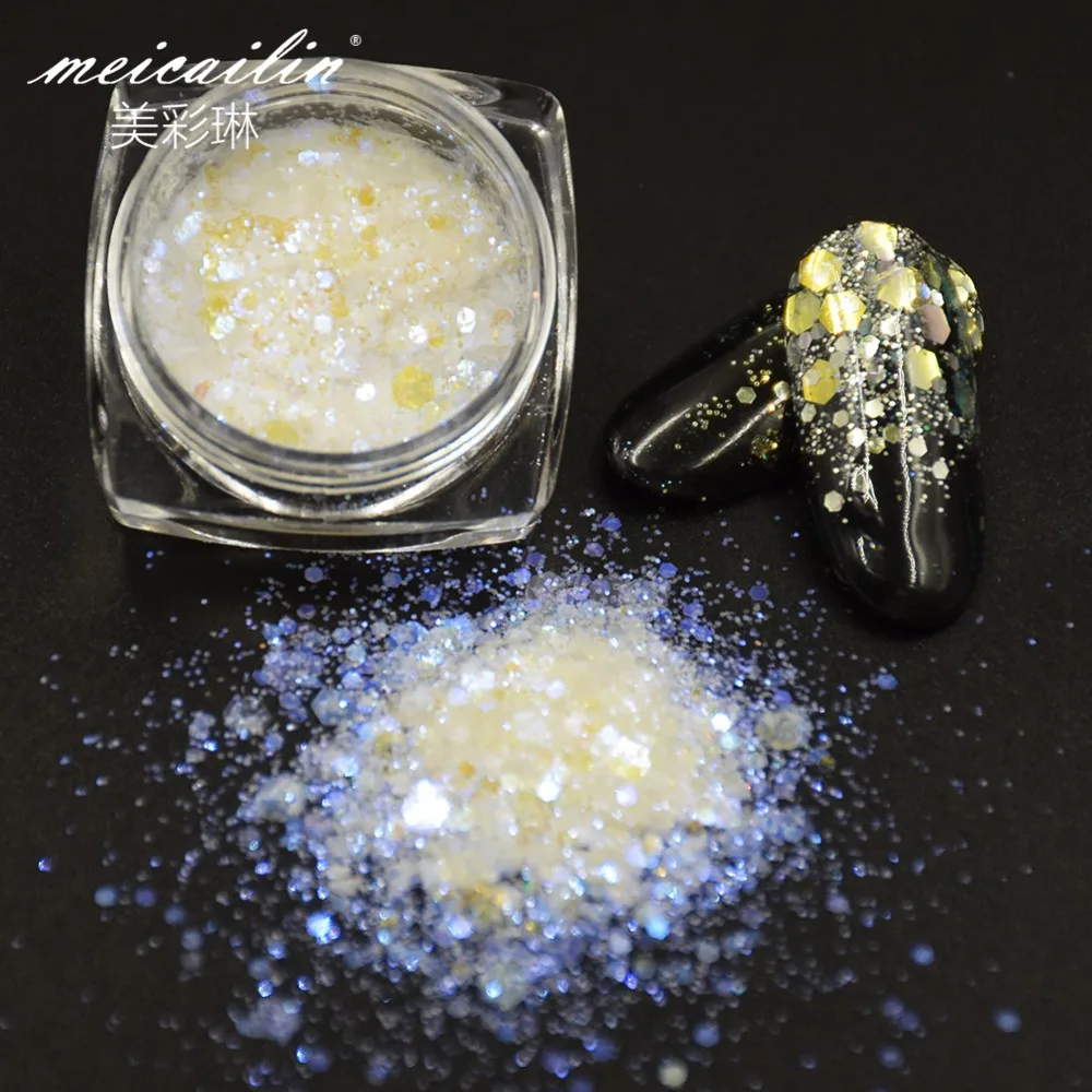 

How sale 12 colors/set Nail Art Rhinestones Glitter 3D Nail Charms Mix Size Mermaid Holographic Nail Flakes Sequins Nail Jewelry