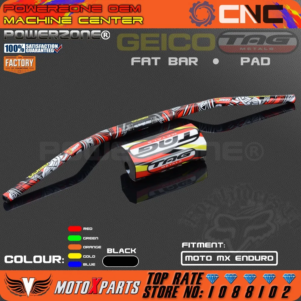 Руль GEICO 1 1/8 &quot28 мм руль с квадратной накладкой для KTM CRF YZF WRF RM KXF Pit Dirt Bike