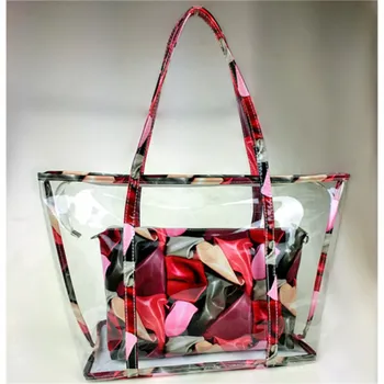 

Women's Bag 2019 New Fashion Korean Baitao Summer Jelly Transparent Bag Large Capacity Hand-held Beach Bag