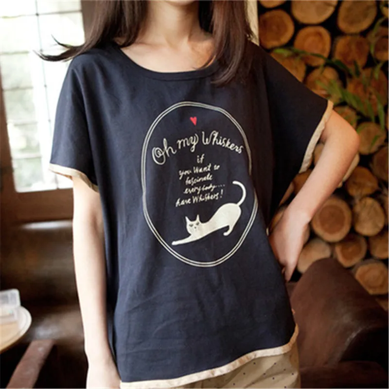Cat Print font b T b font font b Shirt b font font b Women b