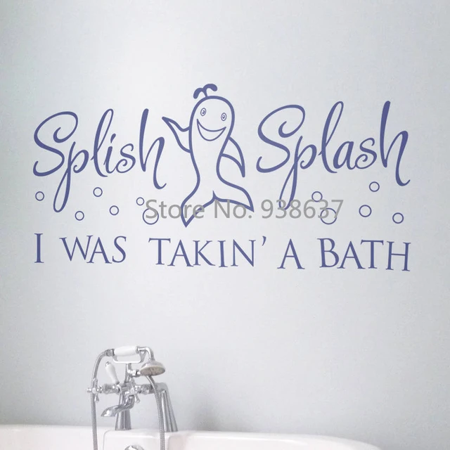 Bathroom Wall Sticker Splish Splash Wall Window Decoration Vinyl ... Bathroom Wall Sticker Splish Splash Wall Window Decoration Vinyl ...