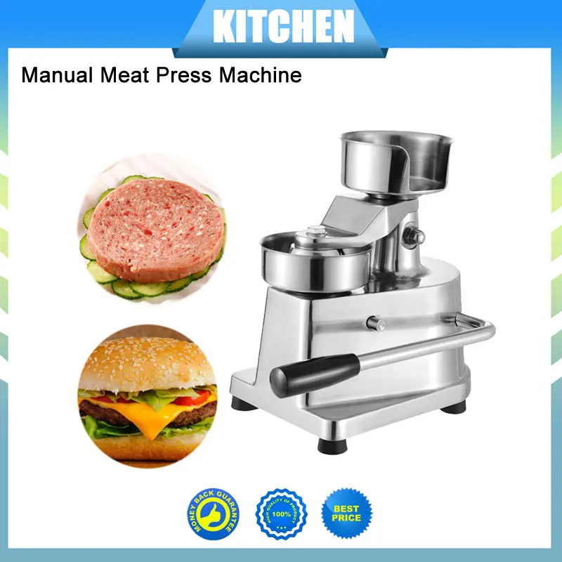  Burger Patty 100-150mm Manual Hamburger Press Maker Burger Forming Machine Round Meat Shape Process - 32839148086