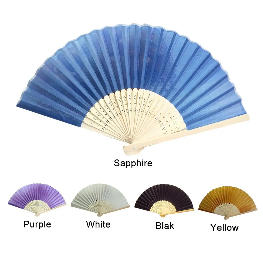 

Solid Color Cloth Fan 21CM Wedding Cloth Fan Dance Performance Chinese Style Fan Decorative Craft Fan