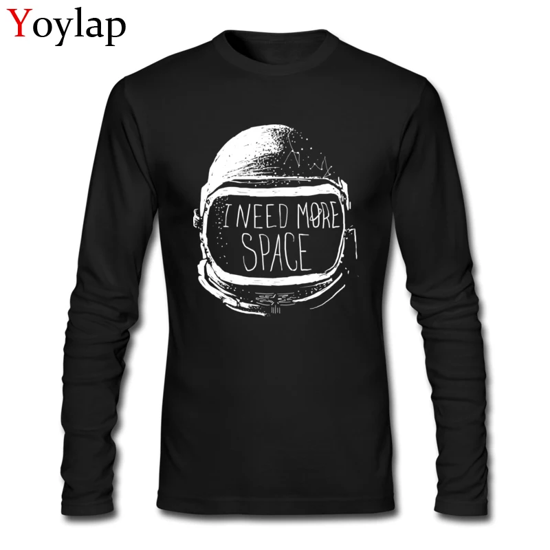 2017 Новые забавные мужские футболки Never Date An Astronaut хлопковые с длинным рукавом