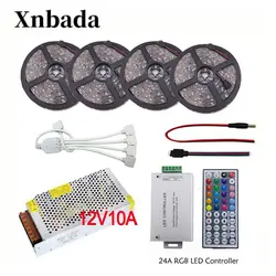 5 м-20 м DC12V 30led/м 5050 SMD RGB светодиодные полосы набора Led Гибкий свет + Мощность адаптер + 44 # 24A RGB Led контроллер Бесплатная доставка