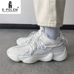 Классические белые мужские дышащие повседневные туфли уличные спортивные удобные на шнуровке прочные беговые кроссовки дышащие