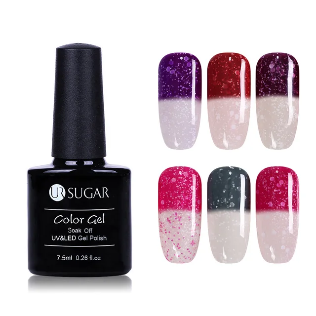 Ur Sugar 7 5ml Snowflake Temperature Color Change Gel Nail Polish Ur Sugar 7 5ml Snowflake Temperature Color Change Gel Nail Polish Soak Off Thermal Glitter