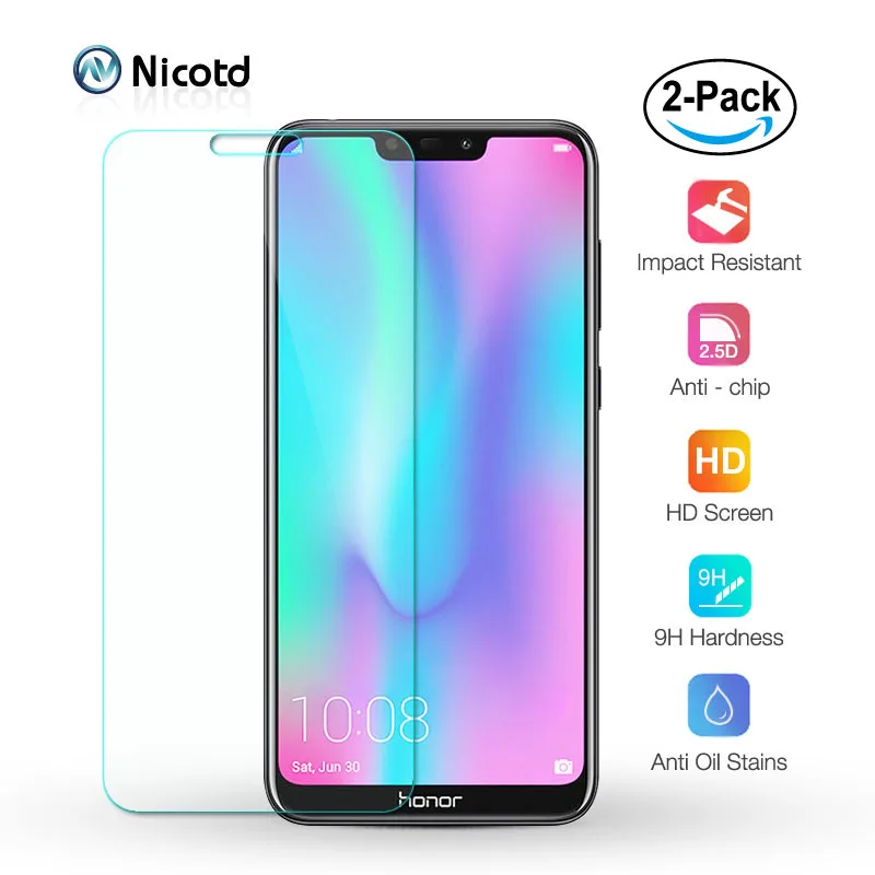 

2PCS Screen Protector For Huawei Honor 8X 8C Tempered Glass Film For Huawei Honor 8C 8X Transparent Glass Screen HD Film 9H 2.5D