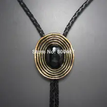 Покрытие состаренное золото природа черный обсидиан Боло галстук шейный галстук 4 шт в партии