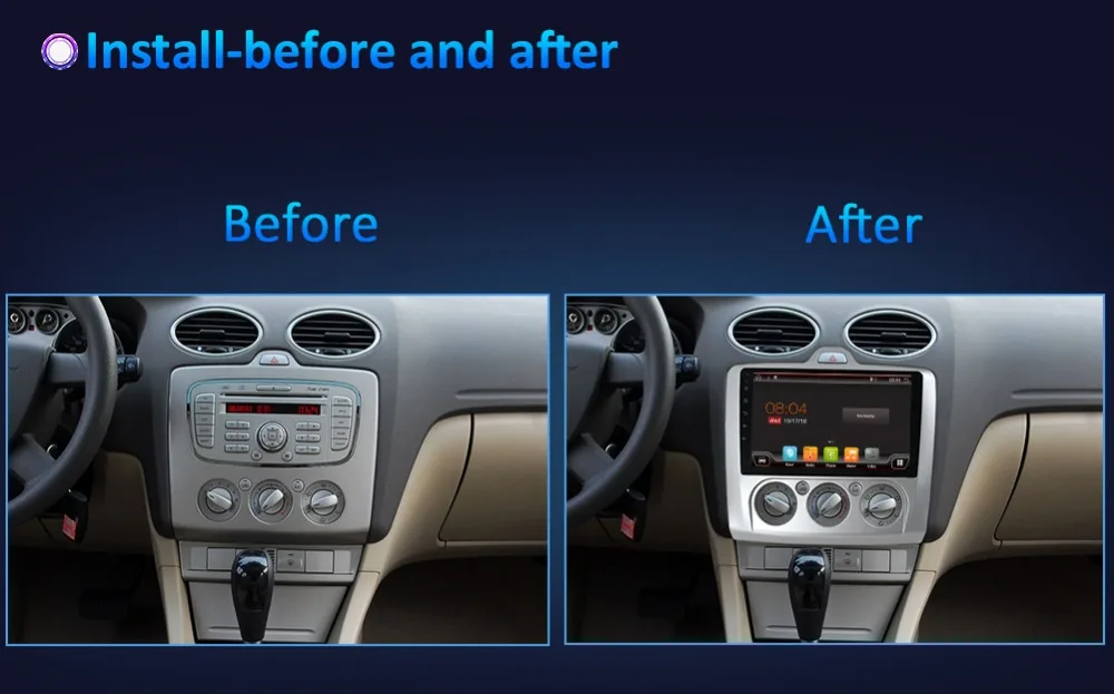 Best Bosion 4/8 core 2 din For Ford Focus 2009 Android 8/9 Autoradio Car Multimedia Player GPS Navigation Head Unit with wifi BT USB 4