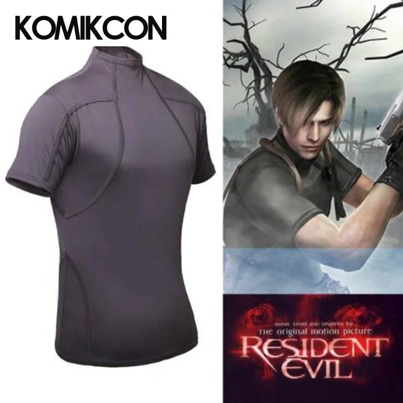 Aliexpress.com : Buy Resident Evil 4 Leon Kennedy Grey T Shirt Cosplay ... - ResiDent Evil 4 Leon KenneDy Grey T Shirt Cosplay Costume Halloween Tee Top For Man