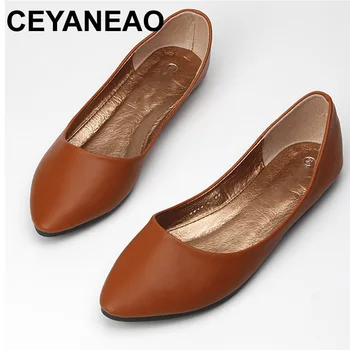 

CEYANEAOLadiesCasual PointedToe Slip-on Flats Fashion Shallow Mouth Women Flats Female Leisure Ballet FlatsWomenWorkDrivingShoes
