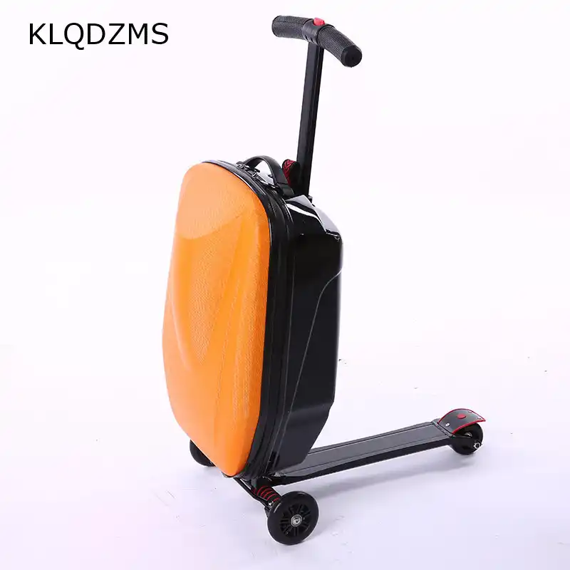KLQDZMS новый дизайн 20 дюймов сумка в виде скутера чемодан из АБС с колеса скейтборда прокатки багаж Дорожный чемодан-тележка - изображение