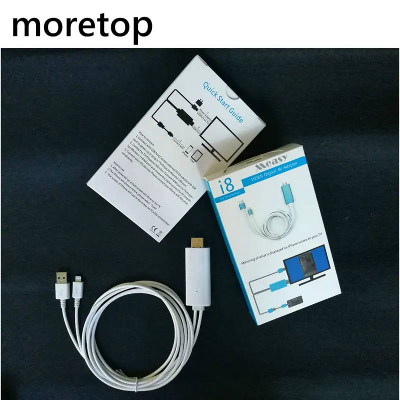 Measy i8 высокое Скорость 2 м 8 Булавки HDMI HDTV кабель для iPhone 5 6 6S плюс iPad мини USB к HDMI HD1080P соединение для Lightning