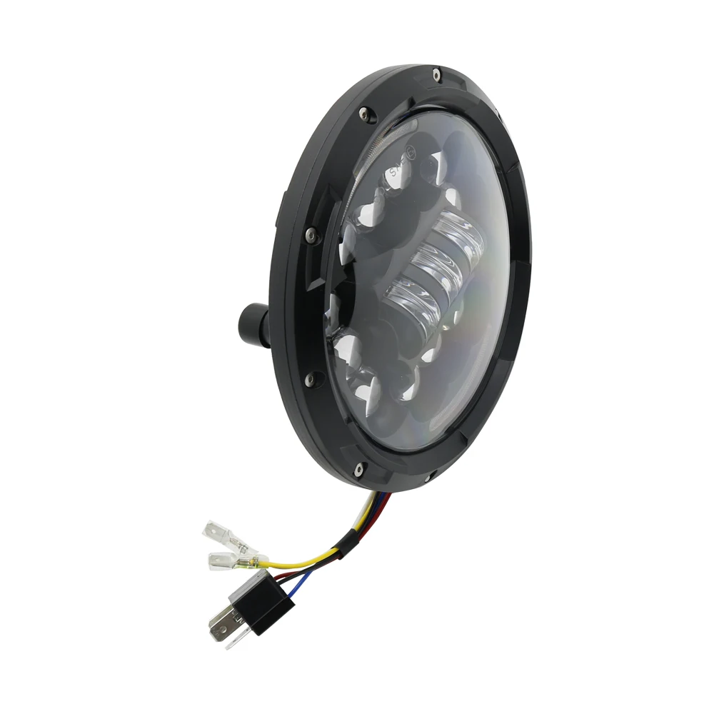 2X 7 Inch 90W 80W H4 LED Round Headlight Daymaker Projector LED Headlamp With Angle Eyes & DRL &Turn light For Jeep Lada Niva (25)