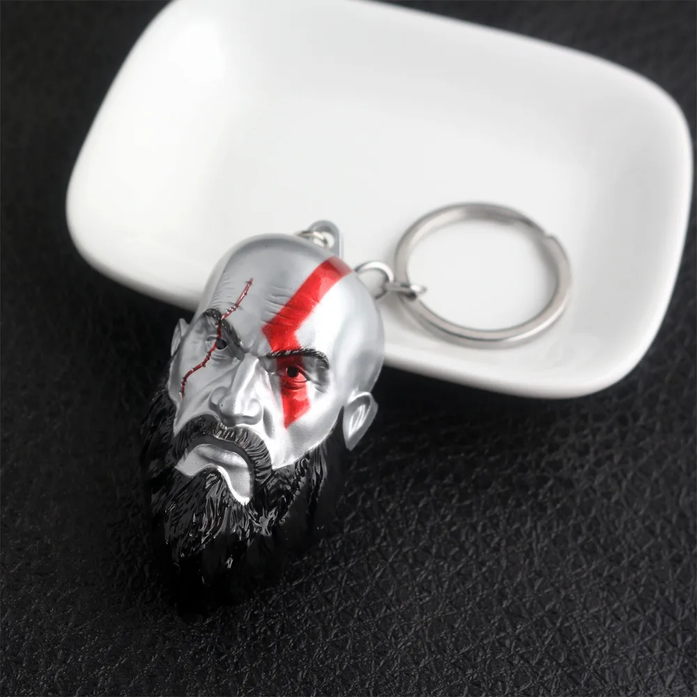 Горячая игра Бог войны 4 брелки 3D Kratos маска для лица брелок нож оружие Модель llaveros для мужчин косплей ювелирные изделия автомобиль брелок