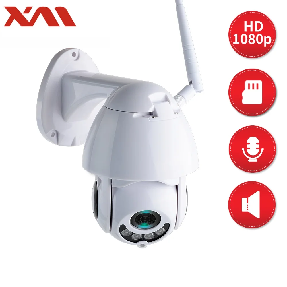 Беспроводная PTZ IP камера XM 1080P Wi Fi CMOS ночное видение H265 + ИК безопасности с датчиком