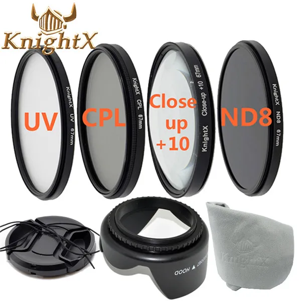 Набор фильтров для объектива KnightX UV FLD CPL Star ND Close up для sony Nikon Canon EOS 1100D 1000D 600D 550D 49 мм 52 мм 55 мм 58 мм 62 мм 67 мм - Цвет: 4 Filter 7in1  H