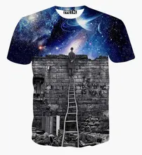 Cool galaxy oil painting print 3D t shirt for men women unisex beautiful funny t-shirt high ladder Conductor tee tshirt
