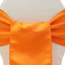 100 шт оранжевый Атлас Свадебные вечерние стула пояса настольные бегуны для украшение для свадебного банкета