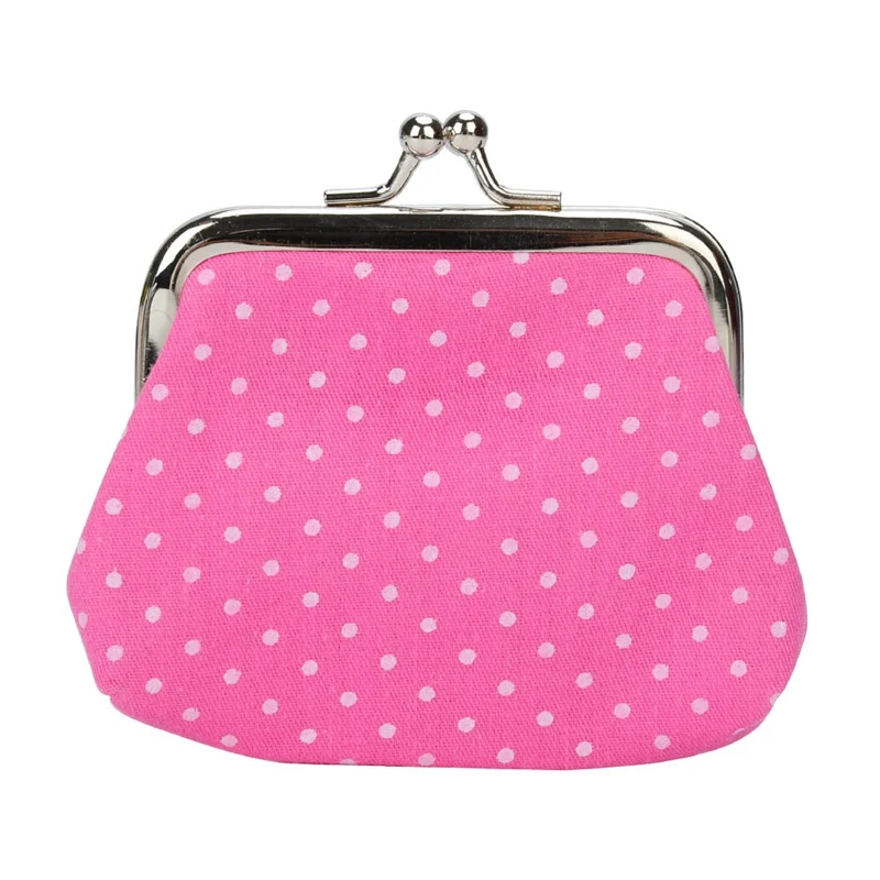 2018 New Cute Coin Purse Women Lovely Flower Printing Polka Dots Cotton