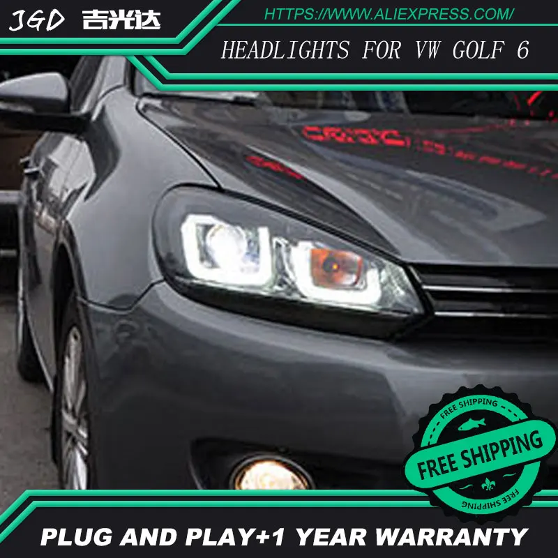 Автомобильный Стильный чехол на голову для VW golf 6 GTI фары 2010-2012 golf mk6 GTI светодиодный фонарь DRL Hid вариант Angel Eye Bi Xenon