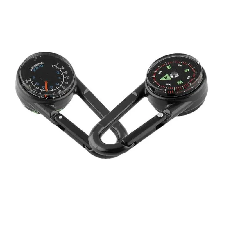 

Fishsunday Outdoor Camping Hiking Mini Carabiner Keychain Compass Thermometer the most essential device in daily life July10