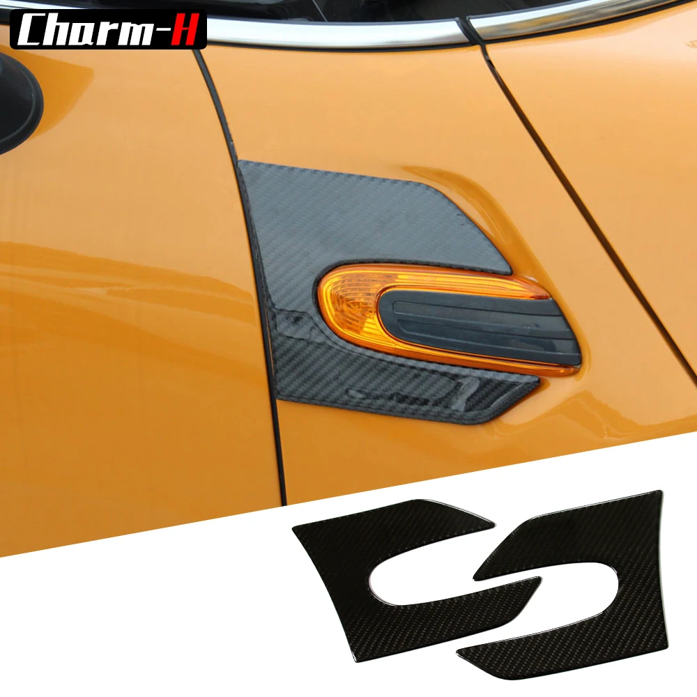 

2 Pieces Real Carbon Fibre Fender Side Stickers Decal for BMW Mini Cooper F55 F56 Side Scuttles Accessories
