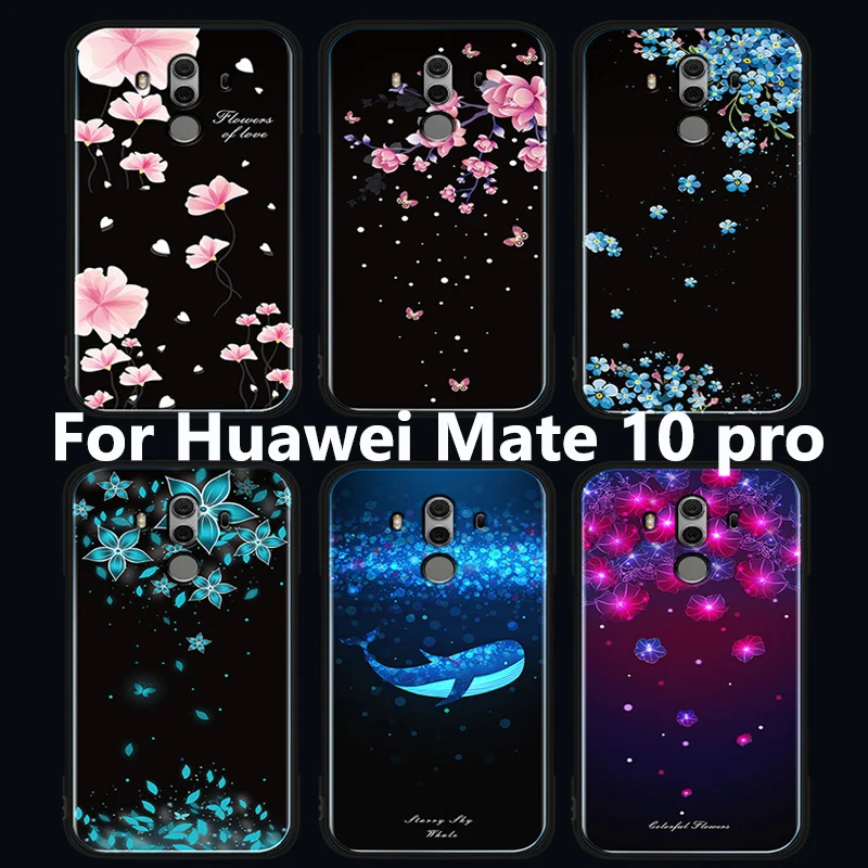 Для Huawei Mate 10 pro Модный чехол из закаленного стекла задняя крышка для Mate10 10pro чехлы