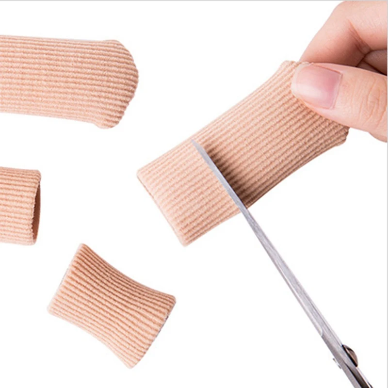 

1pc Toe Separators Fabric Gel Tube Ribbed Bandage Finger and Toe Protector Hand Foot Pain Relief Cover for Feet Can Cilp Length