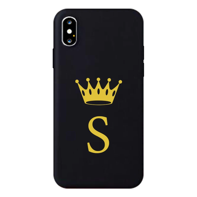 GYKZ Fashion Gold Crown Letter Couple Case For Huawei Mate 20 Pro P20 P30 Lite Black Silicone Soft Phone Cover For Samsung S8 S9