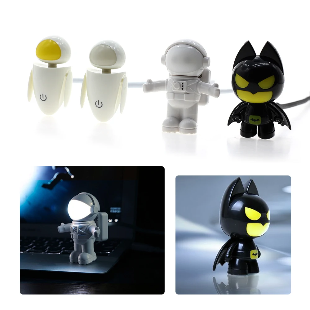  USB LED Night Light Astronaut Spaceman Batman EVEA Adjustable Carton Nightlights For Computer PC La - 32913753463