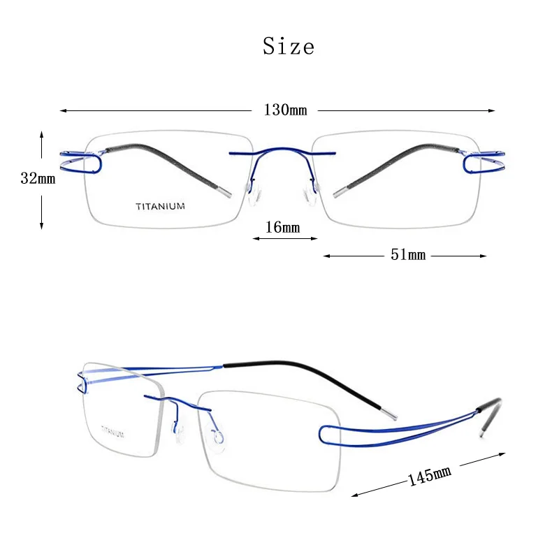 HDCRAFTER из чистого титана, Ультралегкая оправа для очков без оправы для женщин, оптические оправы для близорукости по рецепту, мужские винтажные очки