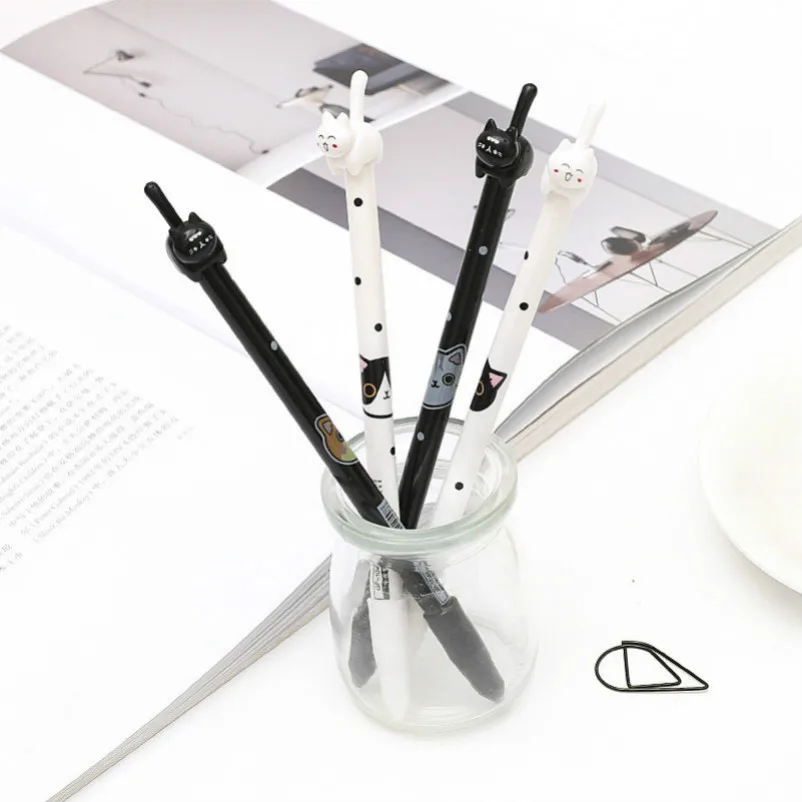 

1Pcs/sell Kawaii Cartoon Lovely Siamese Cat Model Stationery Writing Office Pilot Pen 0.7mm Cute Gel Pen Kawaii School Supplies