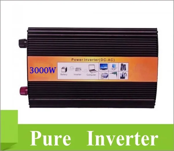 

Free Shipping Pure Sine Wave Inverter 3000W peak up to 6000W Pure Sine Wave power inverter 12V DC To 110/220V AC 3000Watt
