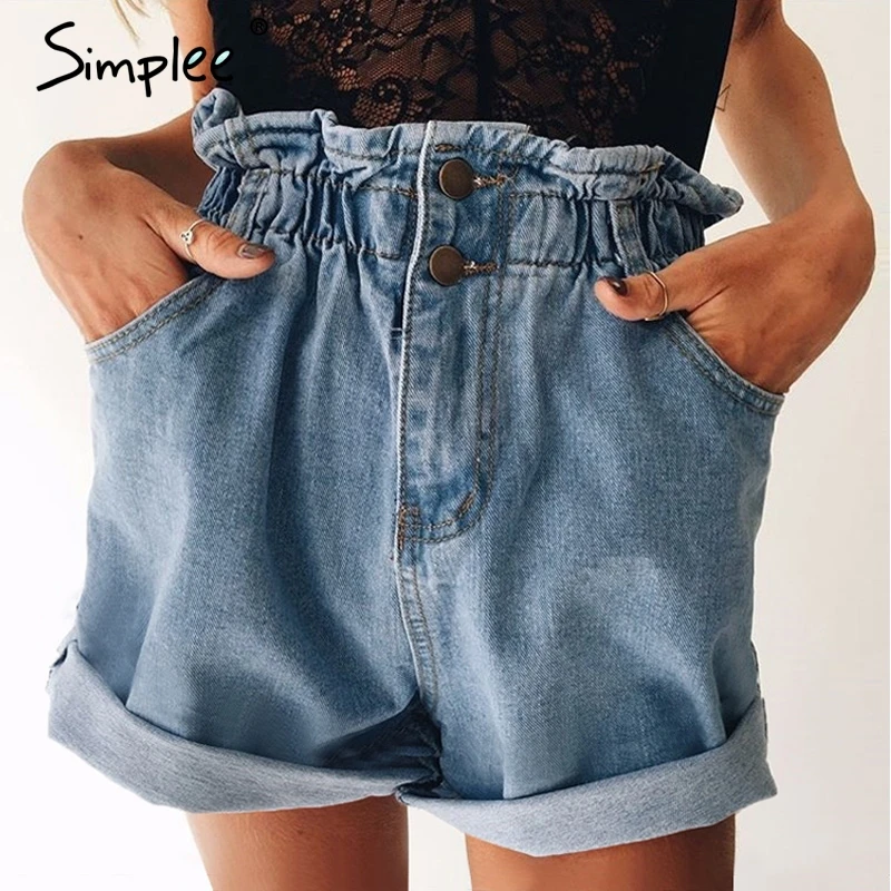 Aliexpress.com : Buy Simplee Casual black hemming denim