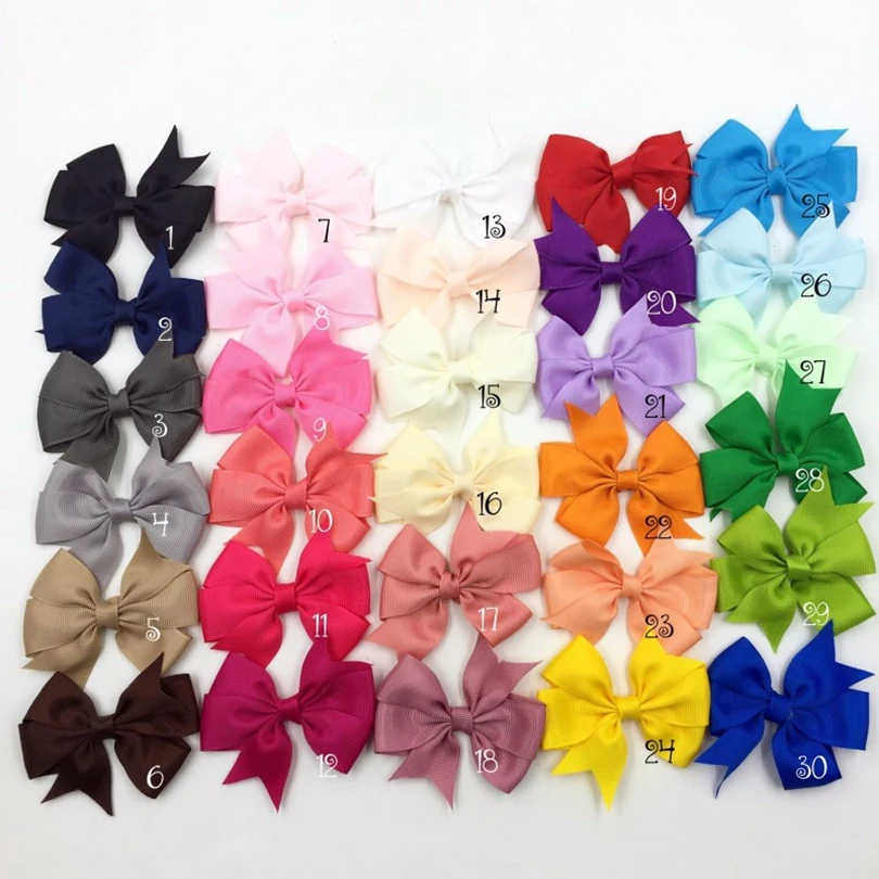 

120pcs/lot 3.2" Grosgrain Ribbon Hair Bows with Hair Clips For Women Baby Boutique HeadBows/Hairclips Girls Hair Accessories DIY