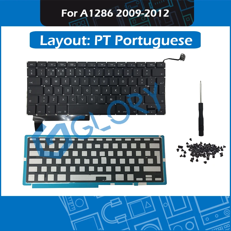 New A1286 PT Portuguese Keyboard For font b Macbook b font Pro 15 4 2009 2012