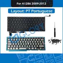New A1286 PT Portuguese Keyboard For Macbook Pro 15.4″ 2009-2012 Replacement Keyboard with Backlight Screws Tool