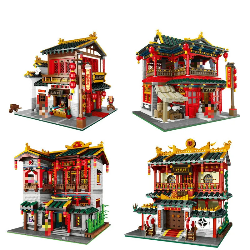 

Chinese City Building Series The Toon Tea House Set Building Blocks Bricks Kids Toys Model Children Birthday Gifts christmas