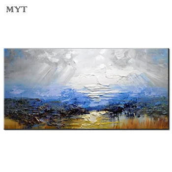 

Top Handmade Wall Art Modern Oil Painting Abstract Paintings blue sky On Canvas Wall art Pictures For Living Room