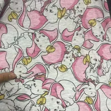 50*160 см слонс большими ушами эластичность вязанная хлопковая ткань для шитья жир стеганая Лоскутная Одежда для маленьких девочек