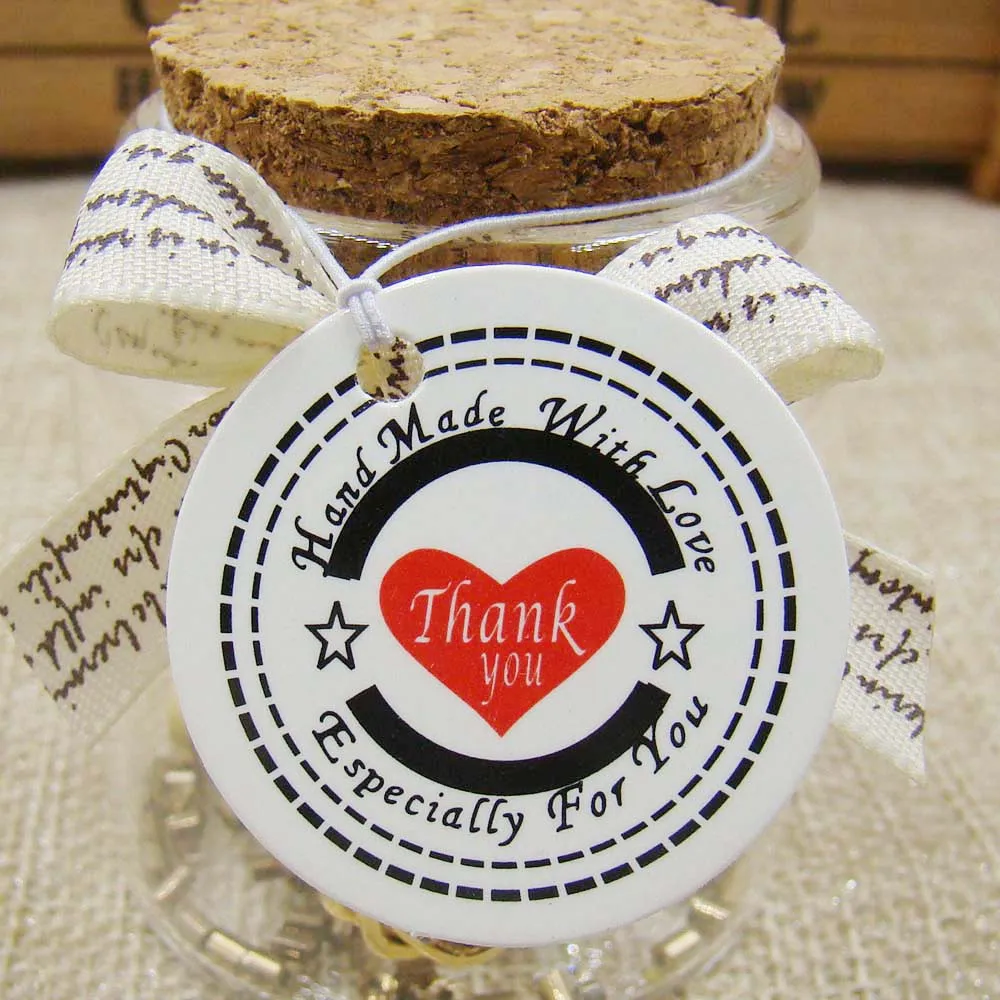 

Personalized thank you wedding tags with red colors heart white/kraft paper wedding favor tags candy favors Gift Tags