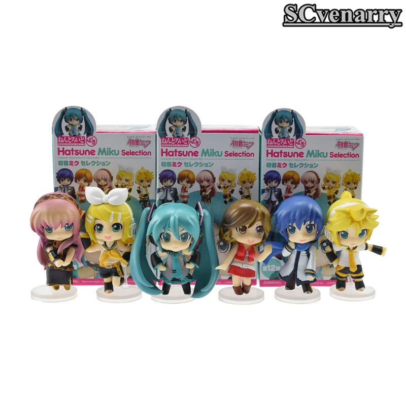 

6pcs/set Anime Hatsune Miku Figure Cute Miku PVC Figure Model Doll Toy