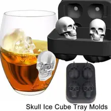Noverty череп Форма 3D льда Куб формовщик производители бар вечерние силиконовые лотков Шоколад Плесень подарок мороженое Семья инструменты