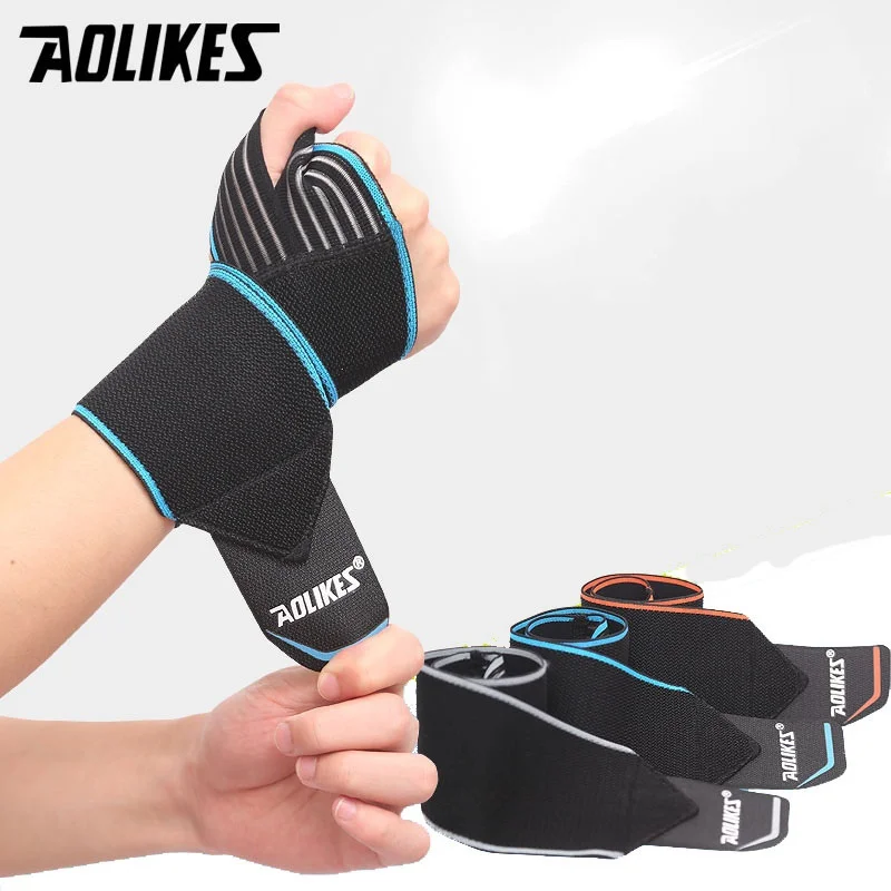 

1pc Wrist Support Adjustable Polyester Nylon Wrap Bandage Belt Hand Strap Protector Gym Fitness Strength Training Sports