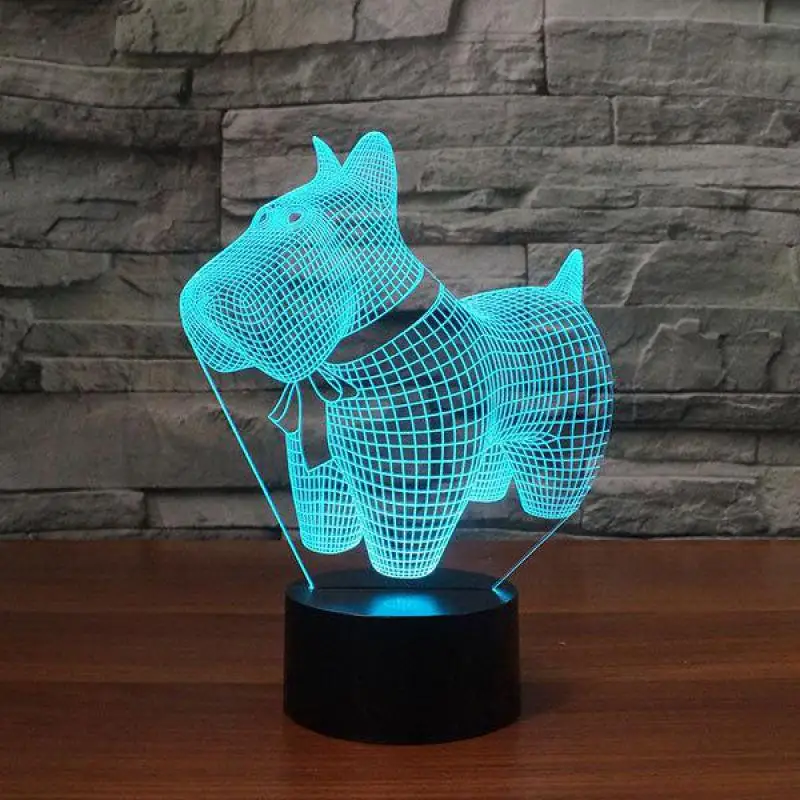 Собака Usb 3d видение лампа электронные продукты настольные лампы для гостиной