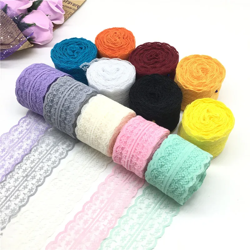 10 Meters Lace Ribbon Tape 45MM Wide Trim Fabric DIY Handicrafts Embroidered Net Cord for Sewing Decoration African | Дом и сад