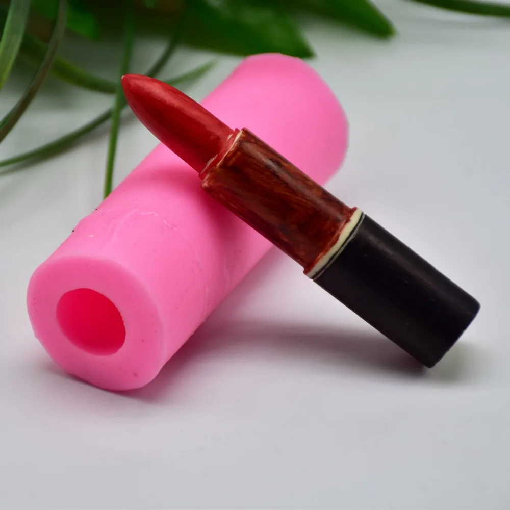 

Silicone Mold 3D Lipstick shaped Handmade Soap Mold The girls Loved cake Decorating tools Lifelike Fondant chocolate cake mold