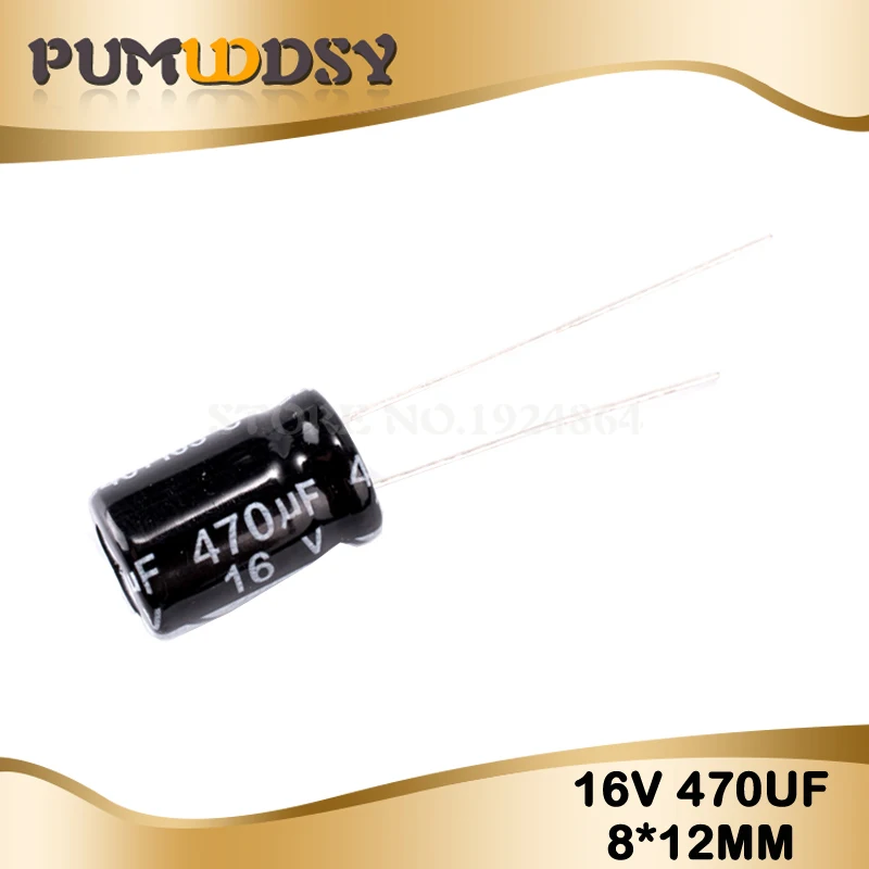 

20PCS Higt quality 16V470UF 8*12mm 470UF 16V 8*12Electrolytic capacitor